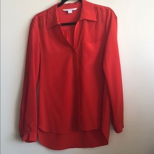 DVF red blouse